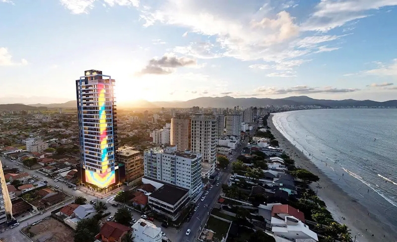 Prédio residencial terá fachada interativa, com imagens e luzes 24 horas